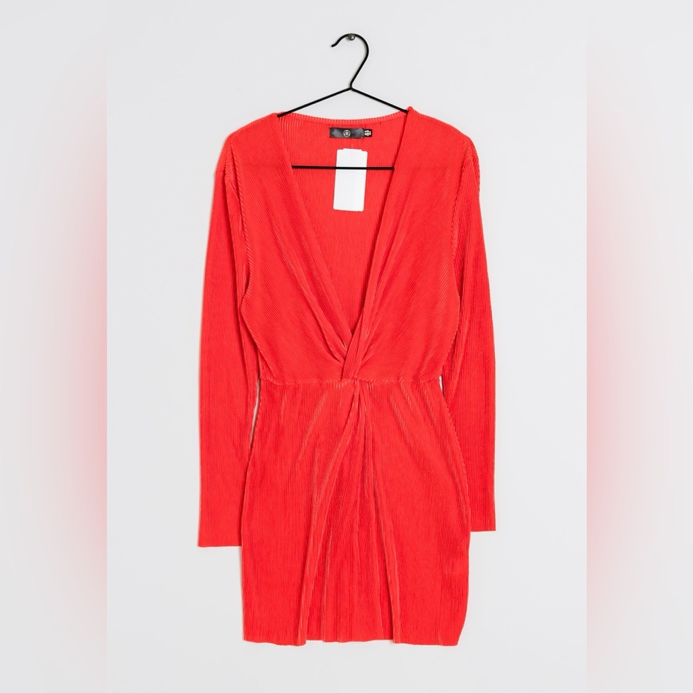 Missguided Formal Longsleeve Red Mini Dress